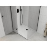Mexen Roma люлееща се душ кабина 100 x 90 см, прозрачна, черна + душ корито Flat,