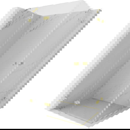 Mexen Lunar Duo лява душ кабина 95 x 90 см, прозрачна, с матово злато - 834-095L-090P-55-00