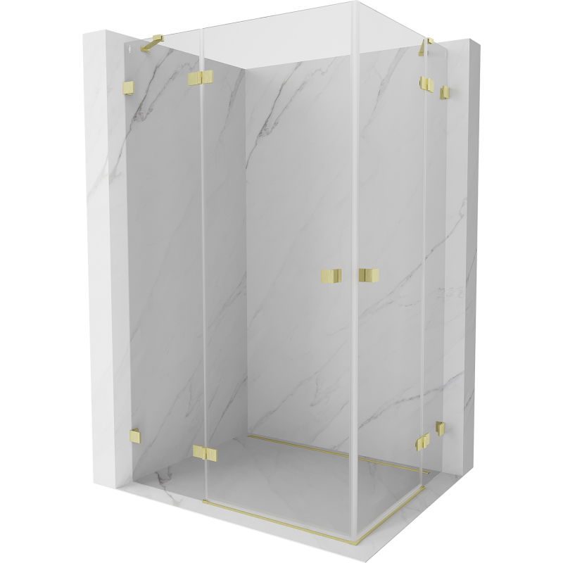 Mexen Lunar Duo плъзгаща врата душ кабина 110 x 70 см, прозрачен, златисто матов - 834-110L-070P-55-00