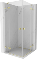 Mexen Lunar Duo врата за душ кабина 110 x 110 см, прозрачна, златиста четка - 834-110L-110P-55-00
