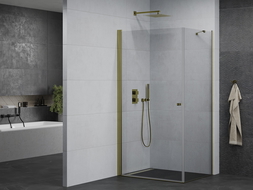 Mexen Pretoria душ кабина с врата, 80 x 100 см, прозрачен, златен - 852-080-100-50-00