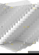 Mexen Lunar Duo душ кабина с отваряща се лява врата 120 x 110 см, прозрачна, златна четкана - 834-120L-110P-55-00