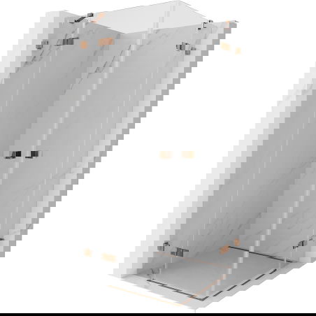 Mexen Lunar Duo душ кабина 70 x 70 см, прозрачна, розово злато - 834-070L-070P-60-00