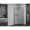 Mexen Pretoria кабина за душ със завъртащи се врати 90 x 90 см, прозрачна, златна - 852-090-090-50-00