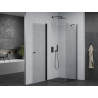 Mexen Pretoria подаваща се душ кабина 80 x 80 см, прозрачна, черна - 852-080-080-70-00