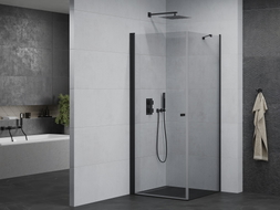 Mexen Pretoria люлееща се душ кабина 90 x 90 см, прозрачна, черна - 852-090-090-70-00