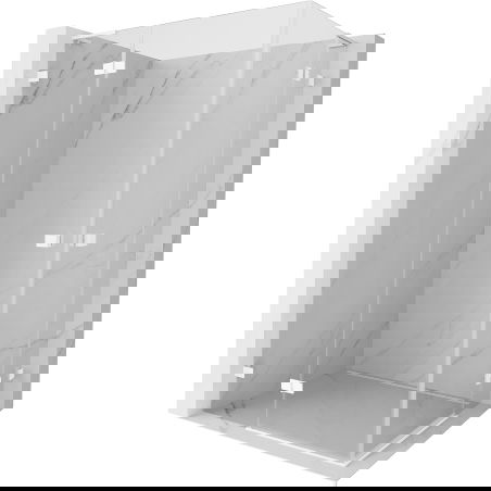 Mexen Lunar L Duo отваряем душ кабина 90 x 80 cm, прозрачна, бяла - 834L-090L-080P-20-00