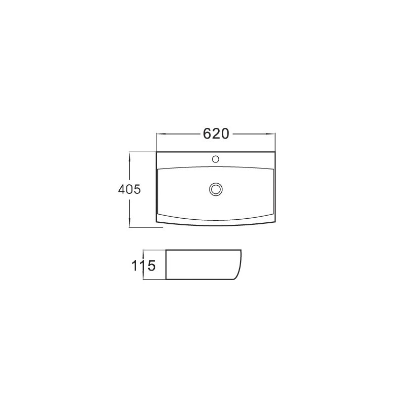 Mexen Sally плот за мивка 62 x 40 см, бял - 21076200