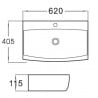 Mexen Sally плот за мивка 62 x 40 см, бял - 21076200