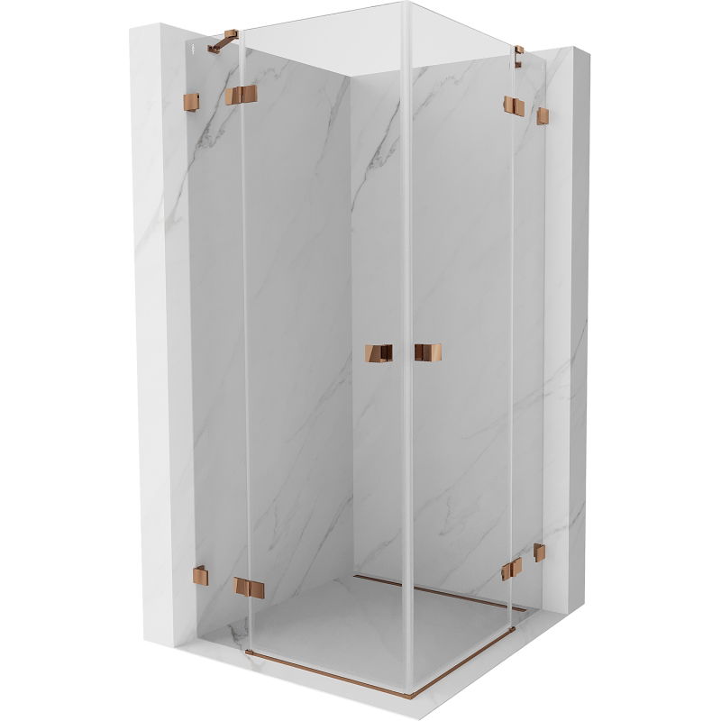 Mexen Lunar Duo душ кабина 100 x 100 cm, прозрачна, розово злато - 834-100L-100P-60-00
