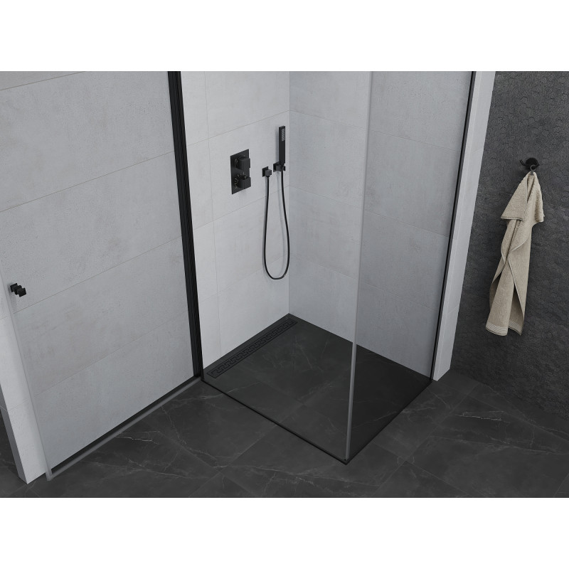 Mexen Pretoria разтваряща душ кабина 70 x 100 см, прозрачна, черна - 852-070-100-70-00