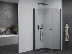 Mexen Pretoria отваряща се душ кабина 80 x 110 см, прозрачна, черна - 852-080-110-70-00