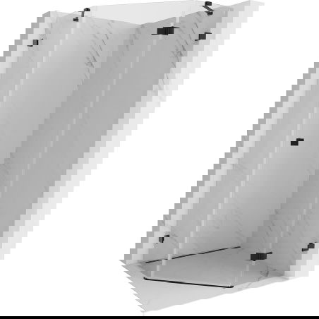 Mexen Lunar петоъгълна душ кабина с отваряща се врата дясна 80 x 80 см, прозрачна, черна - 831-080P-080L-70-00-P