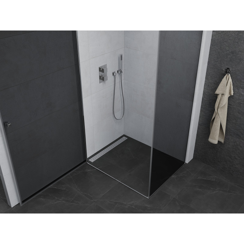 Mexen Pretoria плъзгаща се душ кабина 70 x 80 см, графит, хром - 852-070-080-01-40