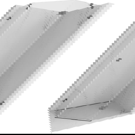 Mexen Lunar петстенна душ кабина с подвижна врата, дясна 100 x 80 см, прозрачна, gun metal - 831-100P-080L-95-00-P