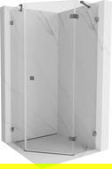Mexen Lunar петваженна душ кабина с врата отваряна на дясно 100 x 100 см, прозрачна, стоманеносива - 831-100P-100L-95-00-P