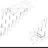 Mexen Lunar L Duo душ кабина с врати 90 x 75 см, прозрачна, бяла - 834L-090L-075P-20-00