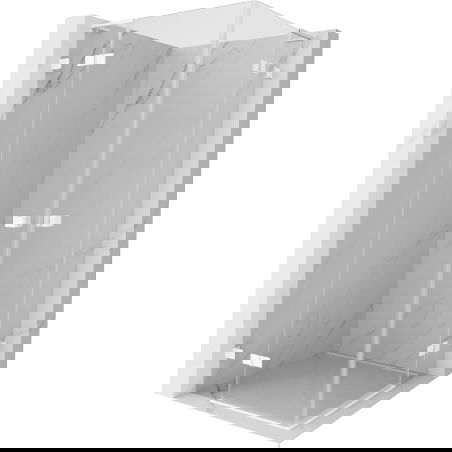 Mexen Lunar L Duo душ кабина 100 x 100 см, прозрачна, бяла - 834L-100L-100P-20-00