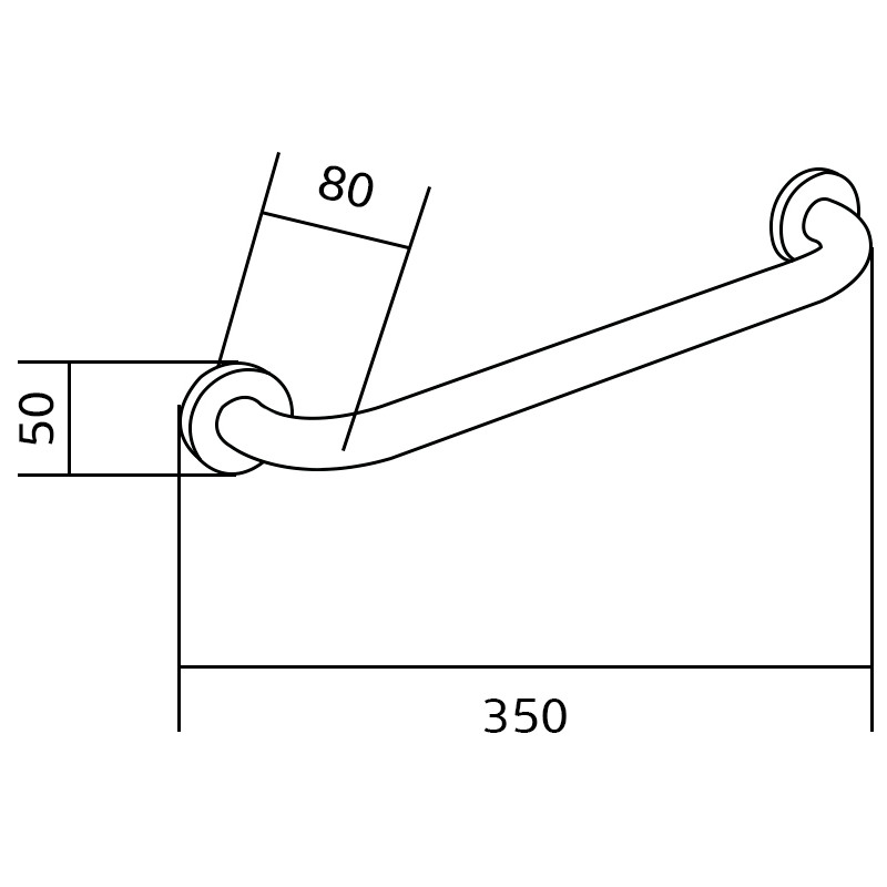 Mexen стенна дръжка 35 см, черна - 70101630-70