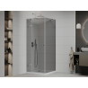Mexen Roma отваряща се душ кабина 80 x 80 см, графит, хром + поддушник Flat, бял