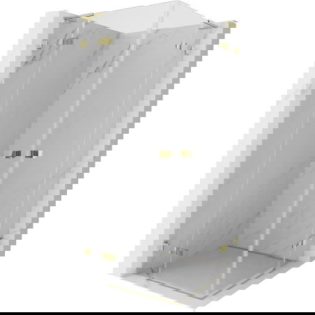 Mexen Lunar L Duo сгъваема душ кабина 85 x 85 см, прозрачна, златна - 834L-085L-085P-50-00