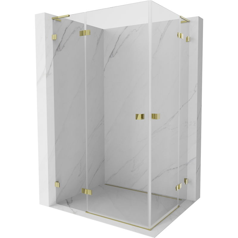 Mexen Lunar L Duo душ кабина с врата 105 x 80 см, прозрачно, златисто - 834L-105L-080P-50-00