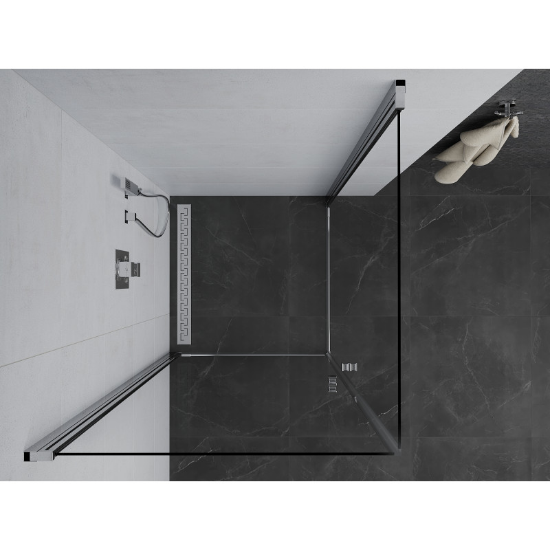 Mexen Pretoria Двойна душ-кабина с капаци 80 x 80 см, прозрачна, хром - 852-080-080-02-00