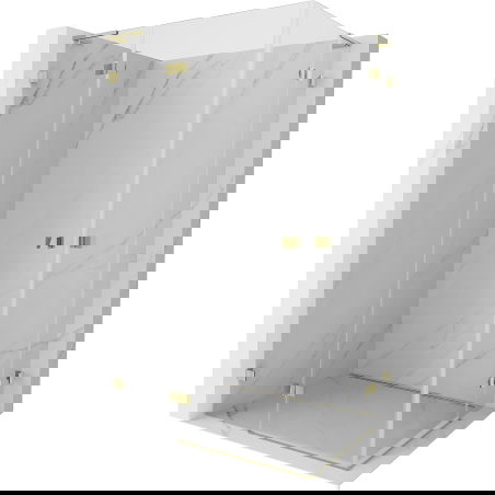 Mexen Lunar L Duo двукрила душ кабина 115 x 100 cm, прозрачно, златно - 834L-115L-100P-50-00