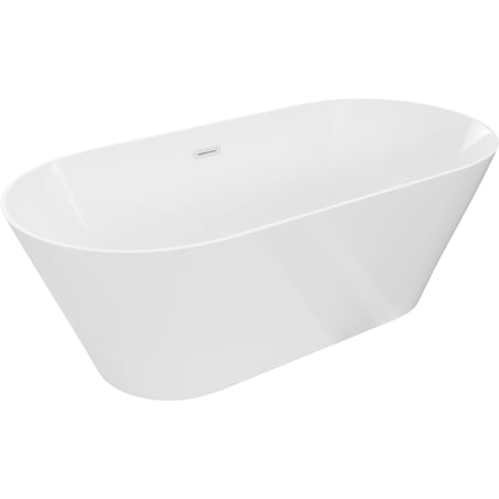 Mexen Luna Slim свободностояща вана 170 x 75 cm, бяла, бял преливник - 52041707500-20