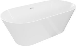Mexen Luna Slim свободностояща вана 170 x 75 cm, бяла, бял преливник - 52041707500-20