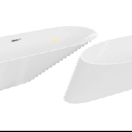 Mexen Luna Slim свободностояща вана 170 x 75 cm, бяла, преливане злато - 52041707500-50