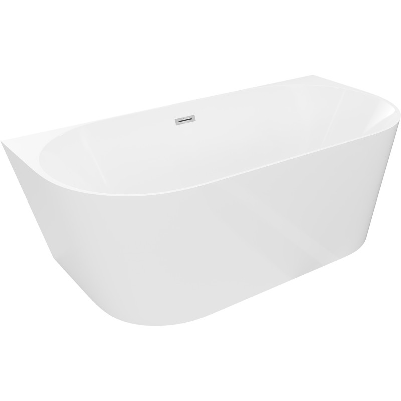 Mexen Oval Slim свободностояща вана до стената 170 x 80 см, бяла, хромиран
