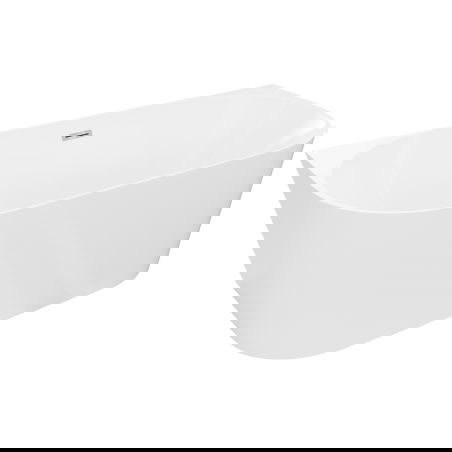 Mexen Oval Slim свободностояща вана до стената 170 x 80 см, бяла, хром преливник - 52661708000-01