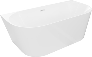 Mexen Oval Slim самостоятелна облицовка за вана 170 x 80 см, бяла, бял преливник - 52661708000-20
