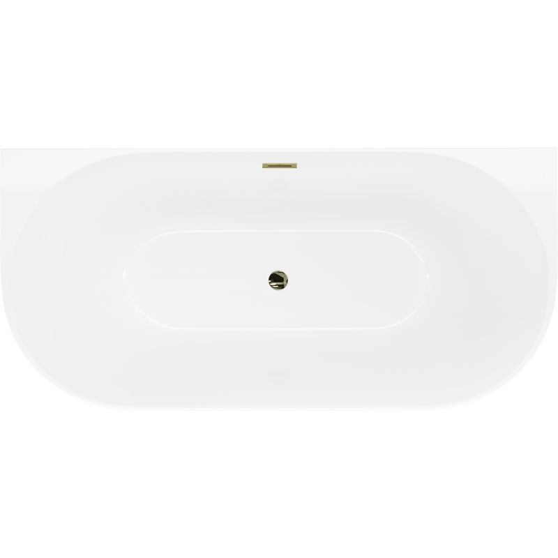 Mexen Oval Slim свободностояща до стена вана 170 x 80 см, бяла, златен преливник - 52661708000-50