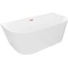 Mexen Oval Slim свободностояща вана за стена 170 x 80 см, бяла, преливник розово злато - 52661708000-60