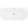 Mexen Oval Slim свободностояща вана за стена 170 x 80 см, бяла, преливник розово злато - 52661708000-60