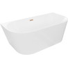 Mexen Oval Slim самостоятелна вана за стена 170 x 80 см, бяла, четкан меден