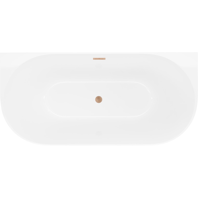 Mexen Oval Slim самостоятелна вана за стена 170 x 80 см, бяла, четкан меден