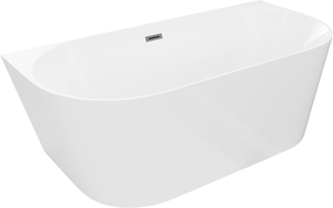 Mexen Oval Slim свободностояща вана до стена 170 x 80 см, бяла, преливник gun gray шлифован - 52661708000-66
