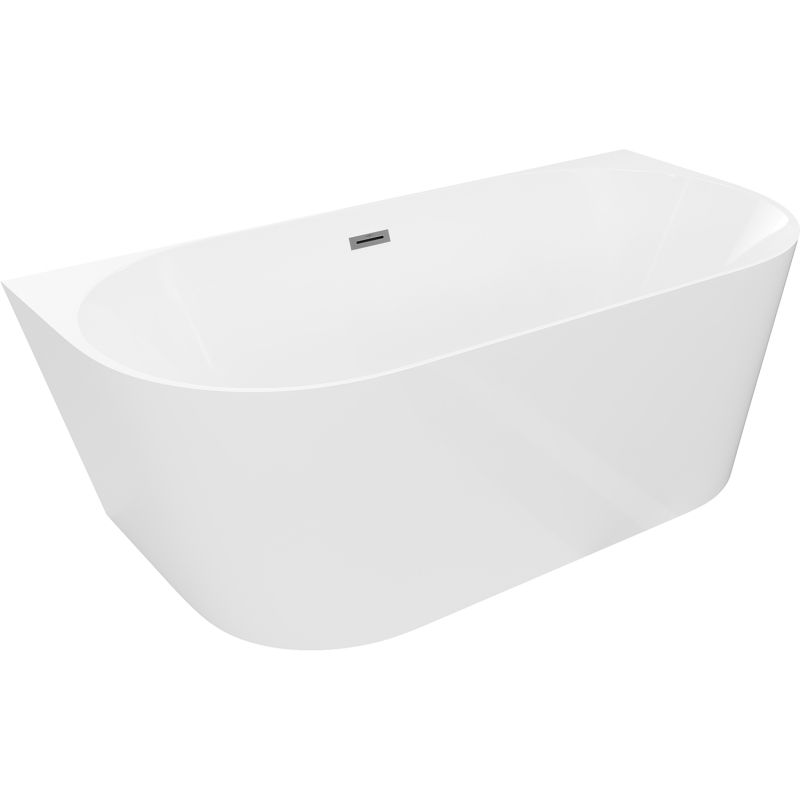 Mexen Oval Slim свободностояща прилежаща вана 170 x 80 см, бяла, преливник gun metal - 52661708000-95