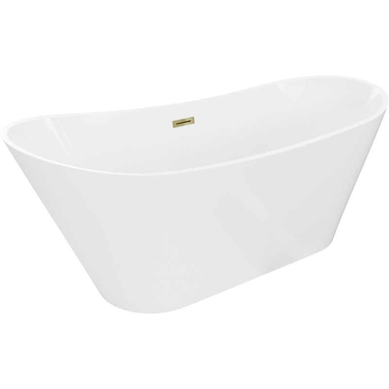 Свободностояща бяла вана Mexen Dora 150 x 75 см, златен прелив - 52071507500-50