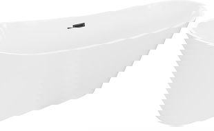 Mexen Dora свободностояща вана 150 x 75 cm, бяла, черен преливник - 52071507500-70