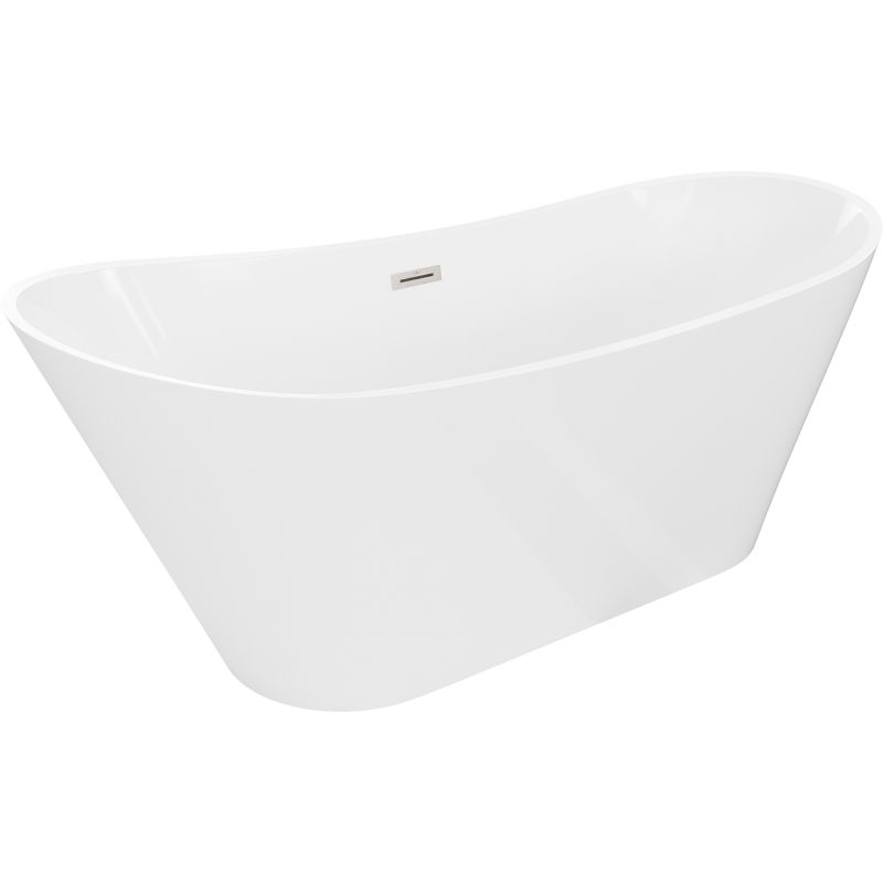 Mexen Dora свободно стояща вана 150 x 75 cm, бяла, преливник никел матиран - 52071507500-97