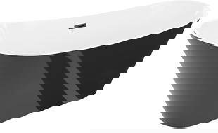 Mexen Dora свободностояща вана 150 x 75 см, бяла/черна, черен прелив - 52071507575-70