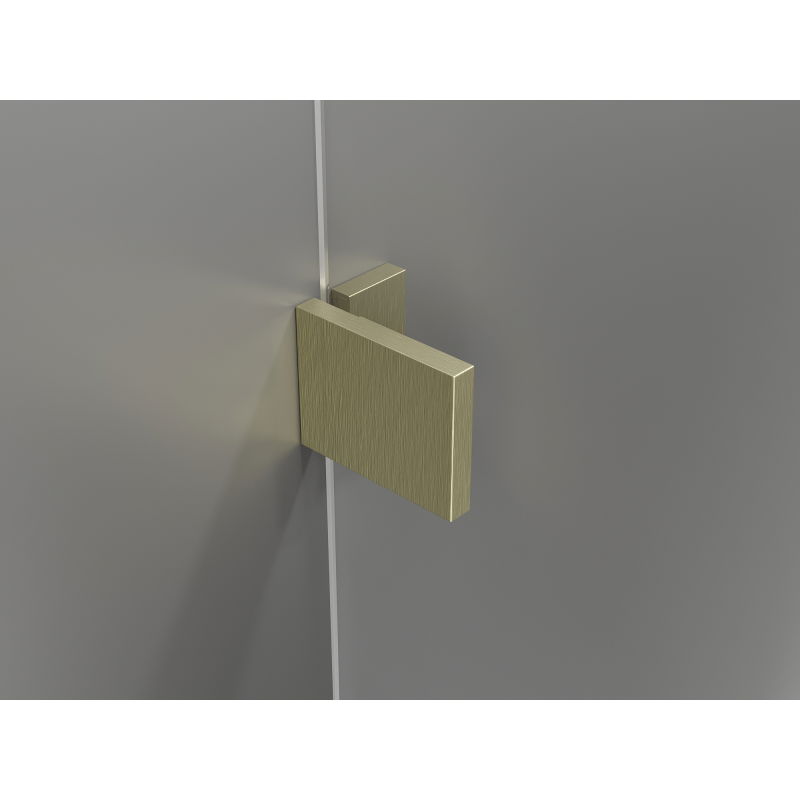 Mexen Lunar L Duo душ кабина с врати на панти 80 x 80 см, прозрачна, матирано златно - 834L-080L-080P-55-00