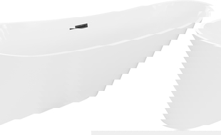 Mexen Dora самостоятелна вана 160 x 75 см, бяла, черен преливник - 52071607500-70