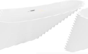 Mexen Dora свободностояща вана 160 x 75 см, бяла, с преливник от мат никел - 52071607500-97