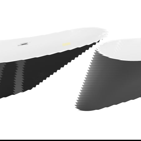 Mexen Dora самостоятелна вана 160 x 75 см, бяла/черна, преливник златен