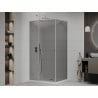 Mexen Roma душ кабина с отваряща се врата 100 x 70 см, графит, хром + корито Flat, бяло - 854-100-070-01-40-4010